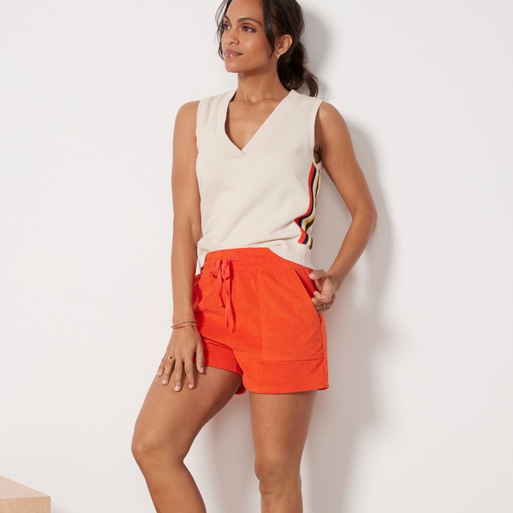 Evereve Cream Sleeveless Top with Multicolor Stripes - Picture 2 of 8